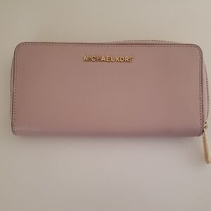 Michael Kors Blush Pink Zip-Around Wallet